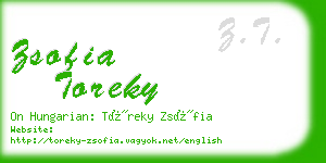 zsofia toreky business card